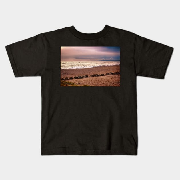 Dusk by the Sea Kids T-Shirt by InspiraImage